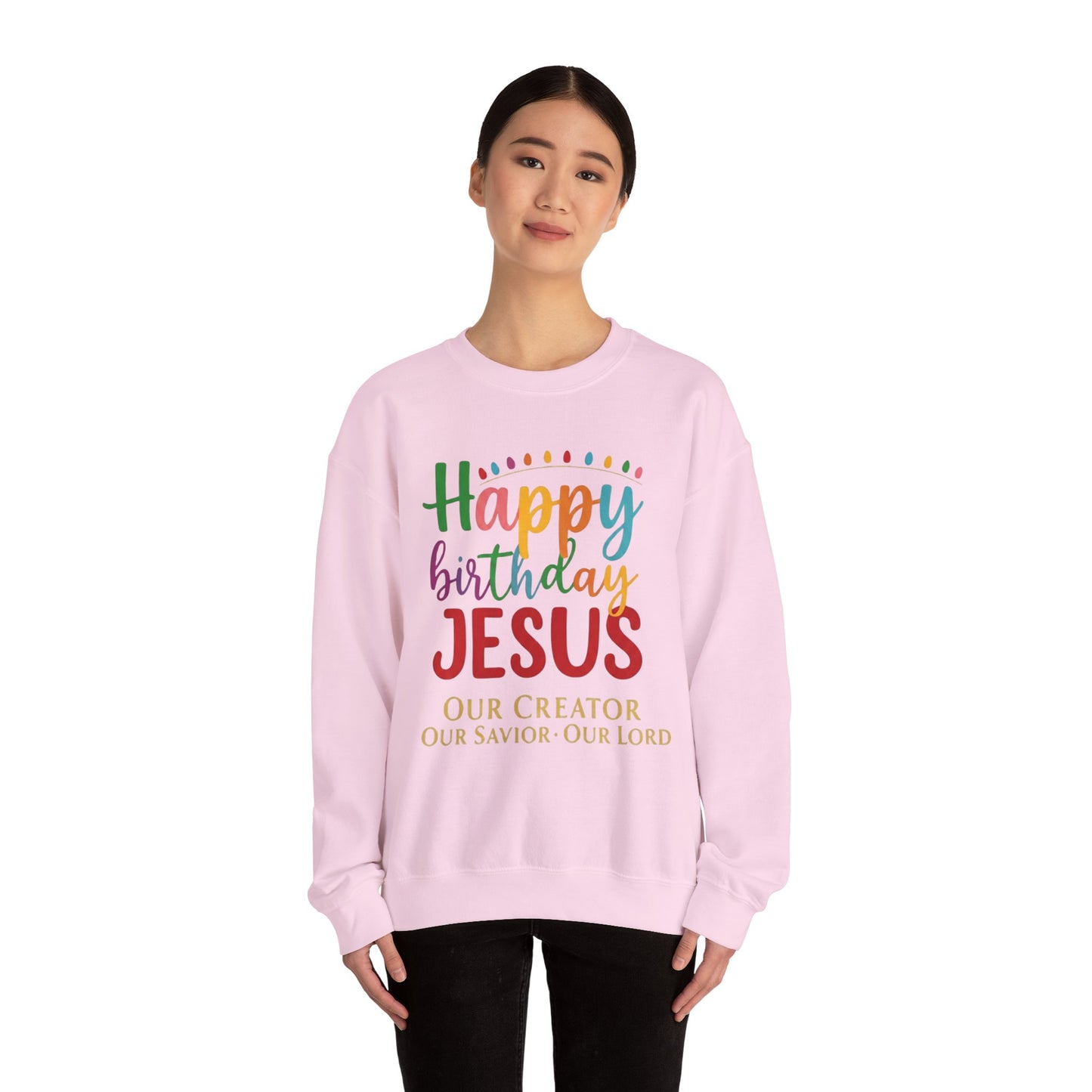 "Happy Birthday Jesus" Colorful Christmas Crewneck