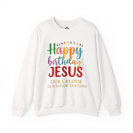 "Happy Birthday Jesus" Colorful Christmas Crewneck